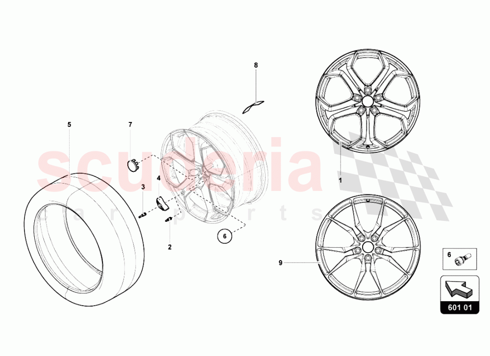 FRONT TYRES of Lamborghini Lamborghini Aventador LP700 Roadster