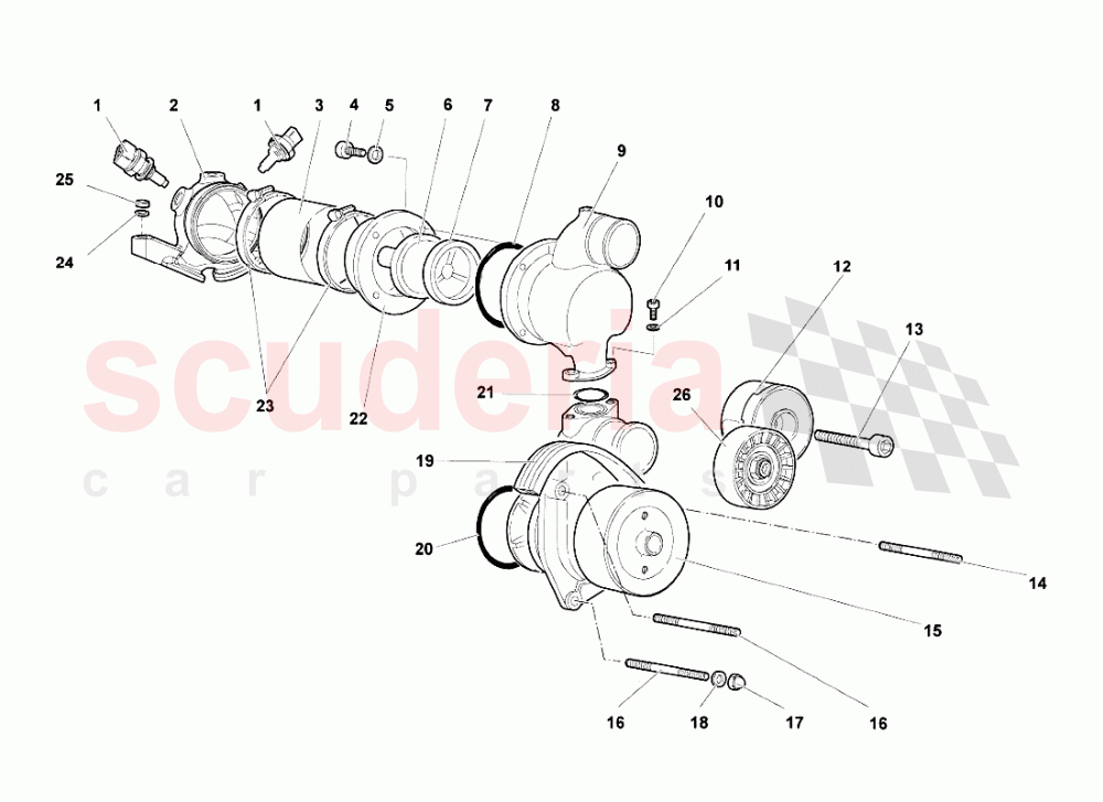 Water Pump of Lamborghini Lamborghini Murcielago Roadster