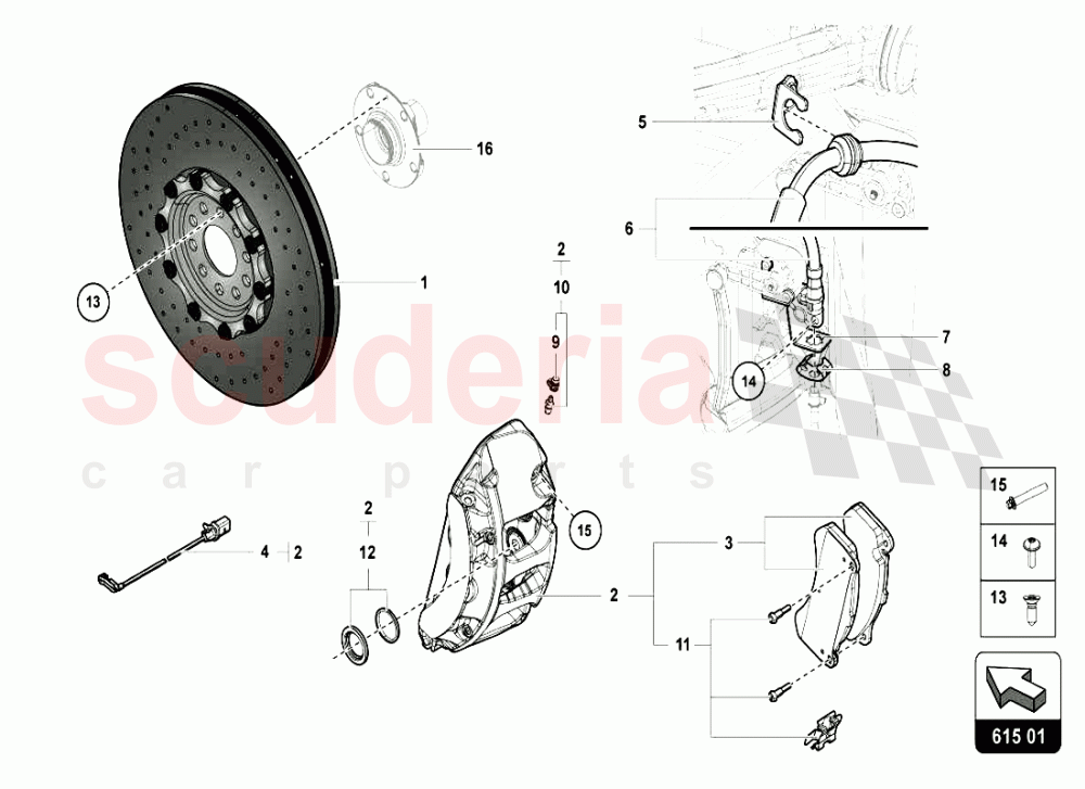 REAR BRAKES DISCS CCB of Lamborghini Lamborghini Aventador LP720 Coupe