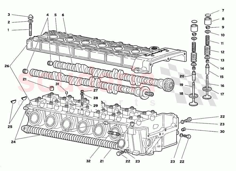 Left Cylinder Head of Lamborghini Lamborghini Diablo GT (1999-2000)