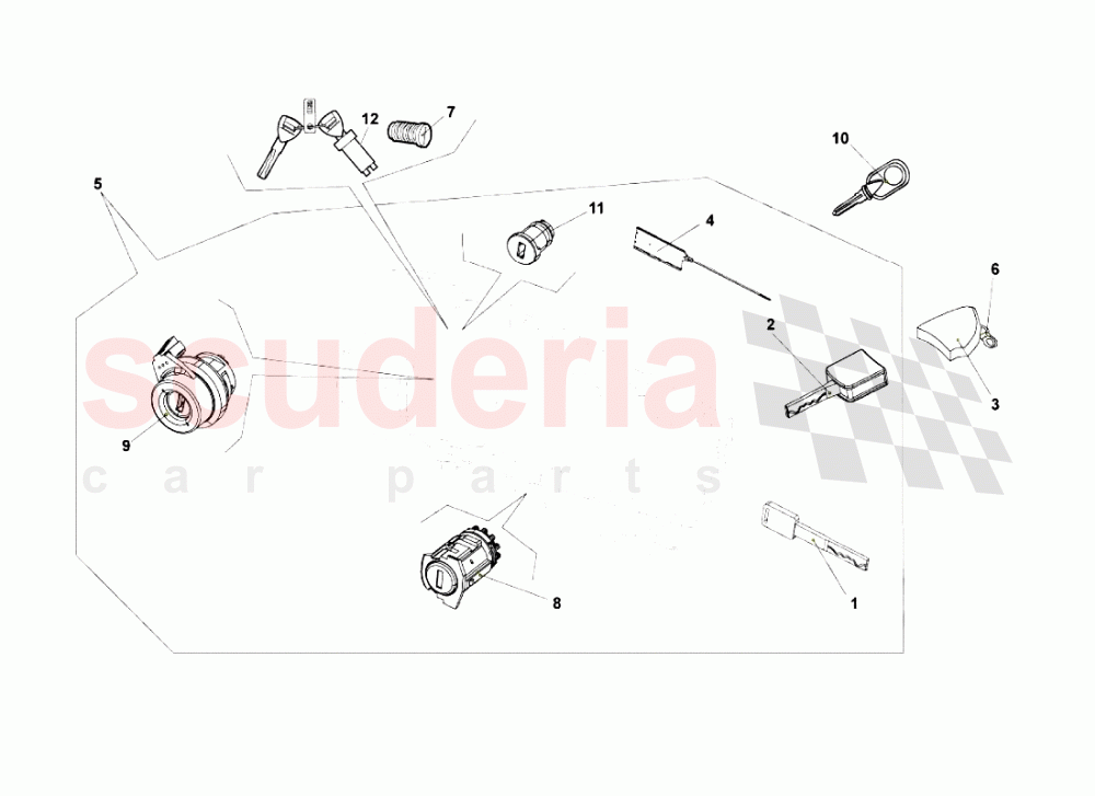Keys Kit of Lamborghini Lamborghini Gallardo (2006-2007)