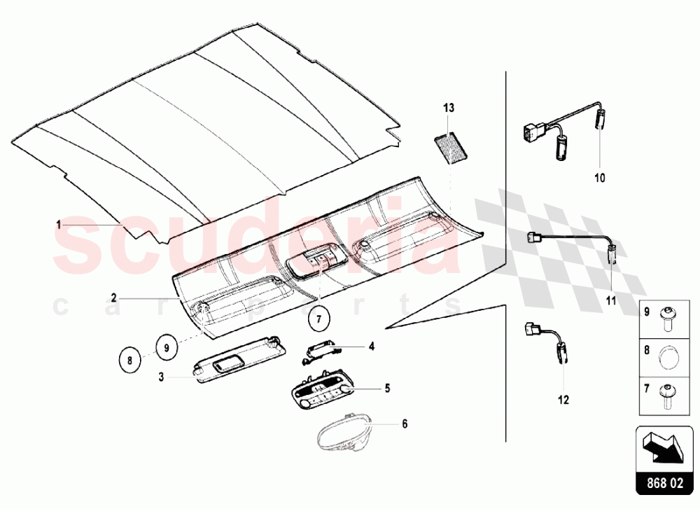Roof Trim of Lamborghini Lamborghini Huracan LP580 Coupe