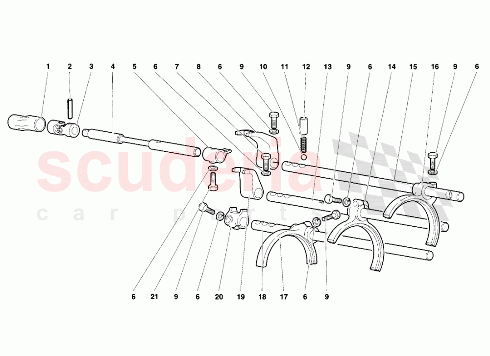 Gearbox Shifting Rods and forks of Lamborghini Lamborghini Diablo SE30 (1993-1995)