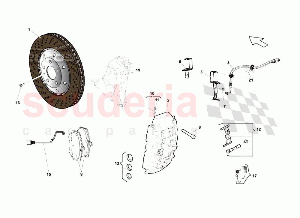 Front Brakes Discs Ccb of Lamborghini Lamborghini Gallardo LP560 Spyder