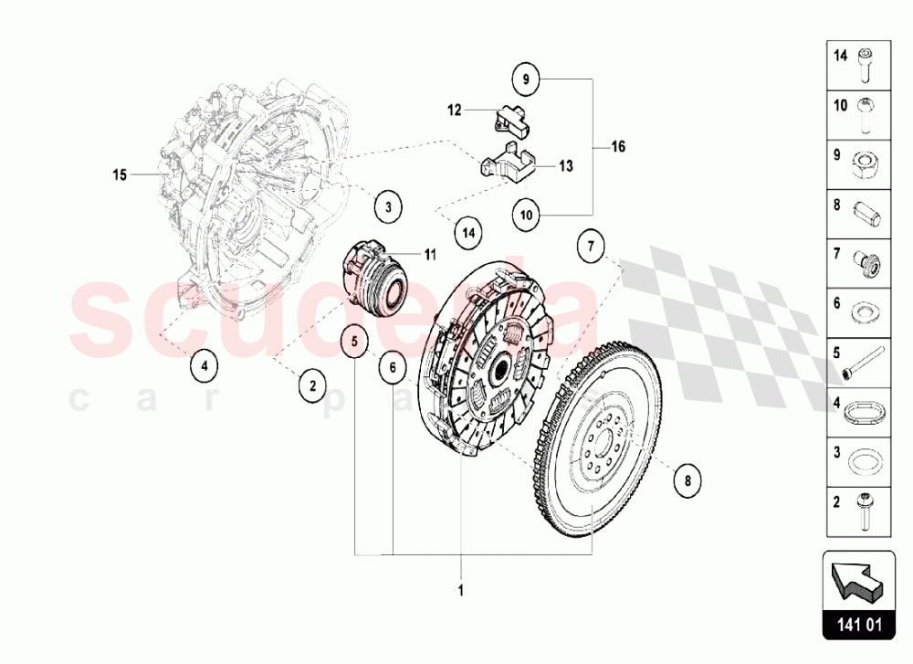 Clutch of Lamborghini Lamborghini Aventador LP740 S