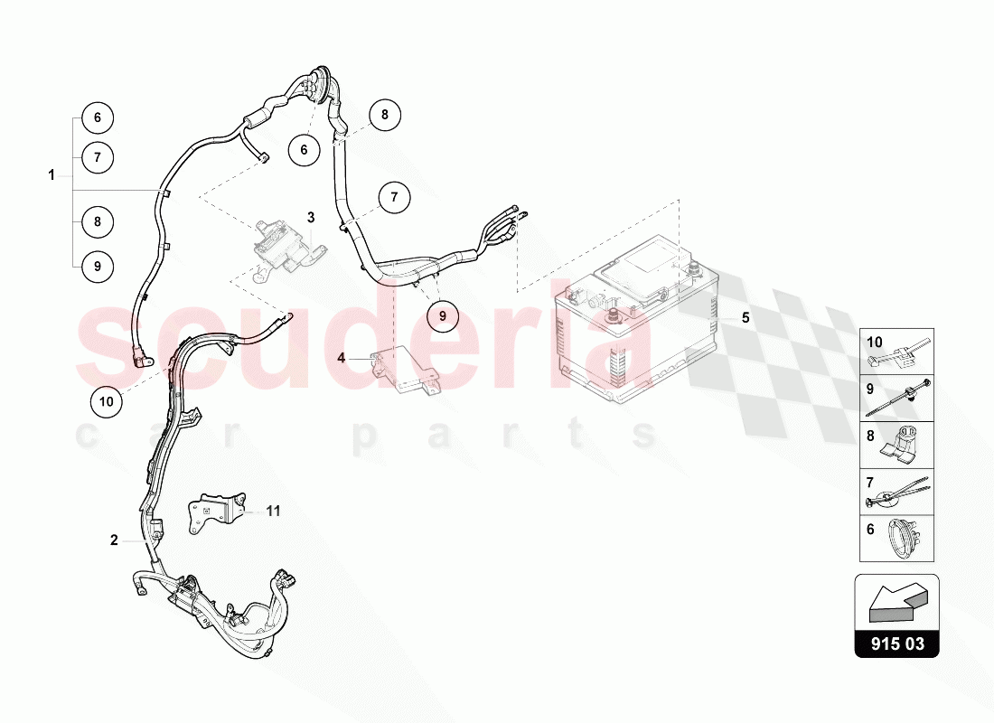 WIRING SET FOR BATTERY +/- of Lamborghini Lamborghini Urus (2018-2019)