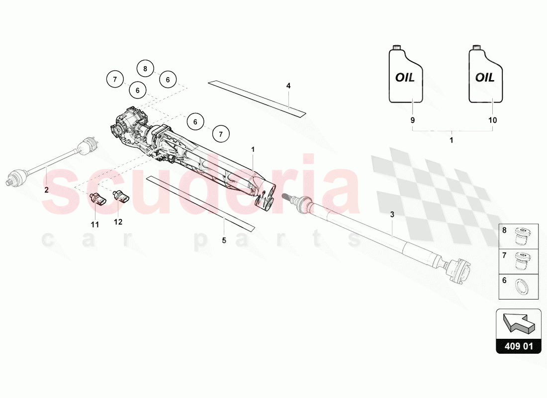 FRONT AXLE DIFFERENTIAL of Lamborghini Lamborghini Huracan Evo Spyder