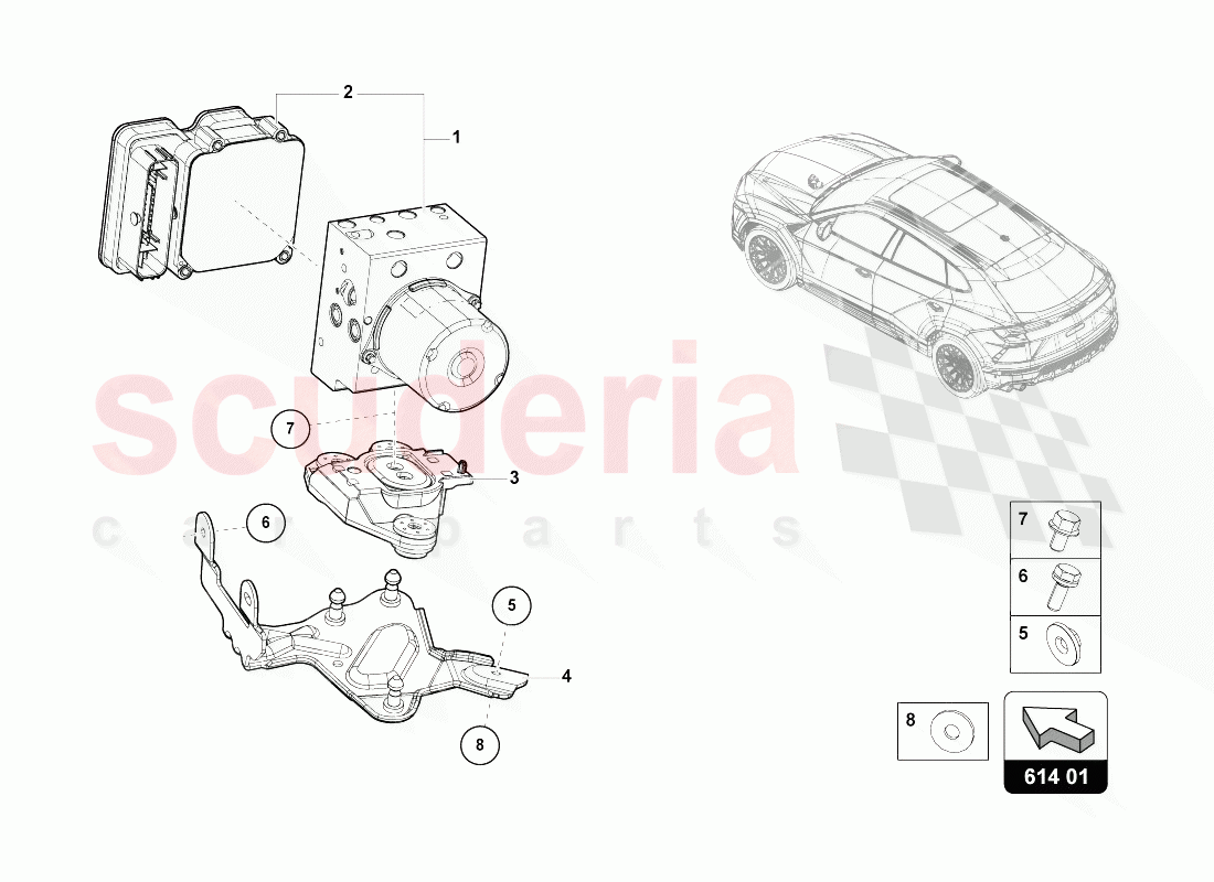 ABS UNIT WITH CONTROL UNIT of Lamborghini Lamborghini Urus (2018-2019)