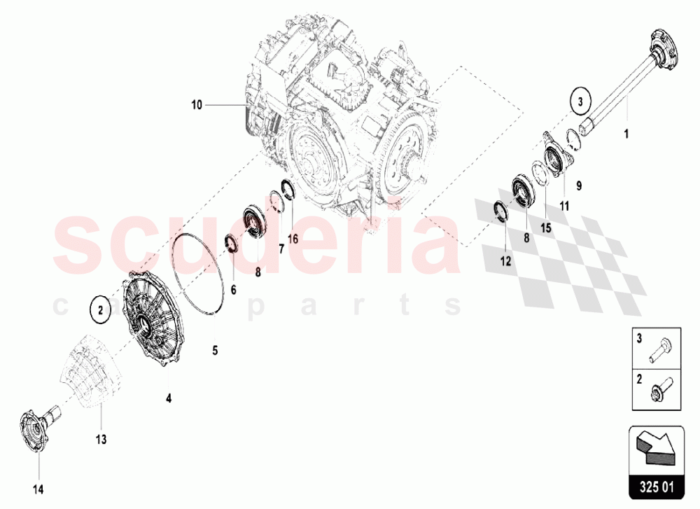 FLANGED SHAFT of Lamborghini Lamborghini Huracan LP610 Spyder