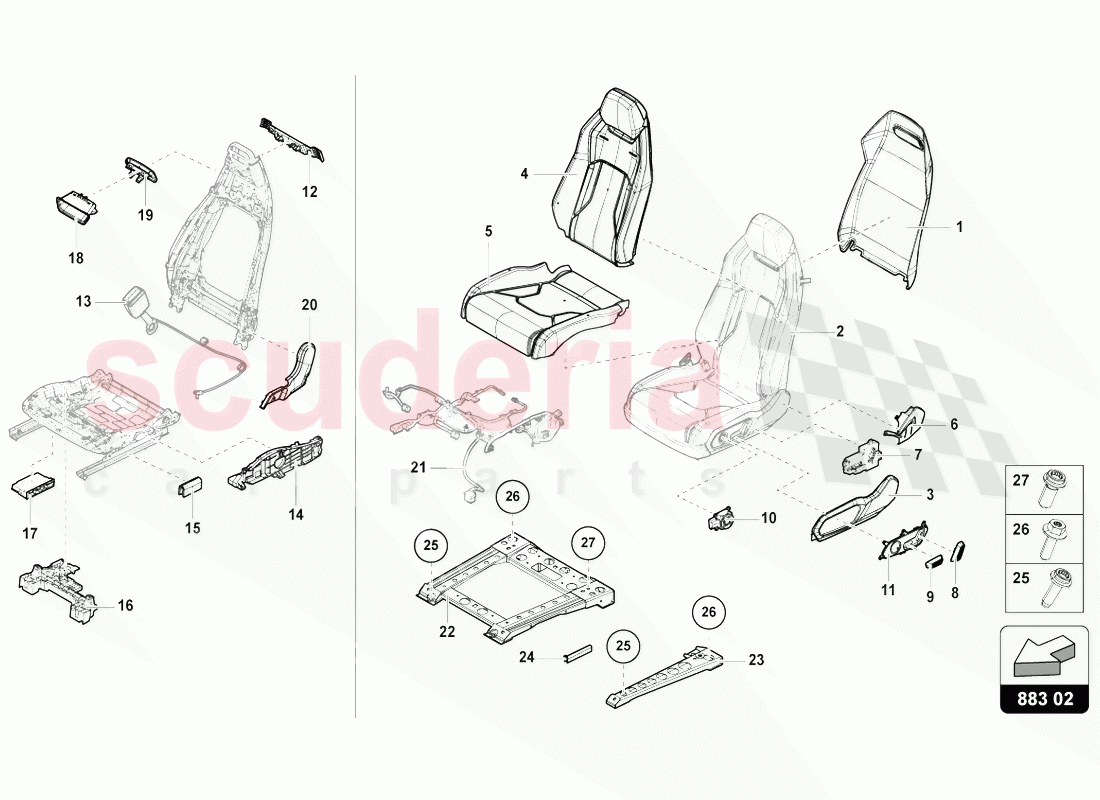 SEAT, DIVIDED of Lamborghini Lamborghini Urus (2018-2019)