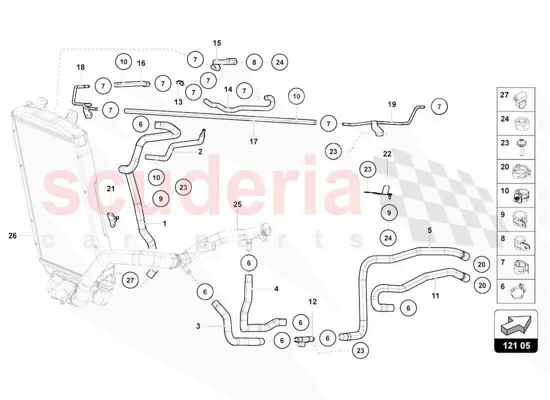 COOLING SYSTEM of Lamborghini Lamborghini Aventador LP770 SVJ Coupe