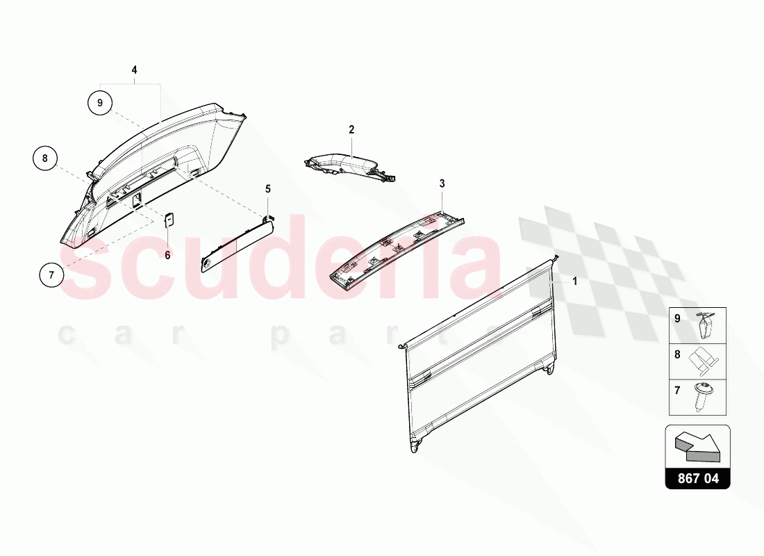 REAR LID TRIM PANEL of Lamborghini Lamborghini Urus (2018-2019)
