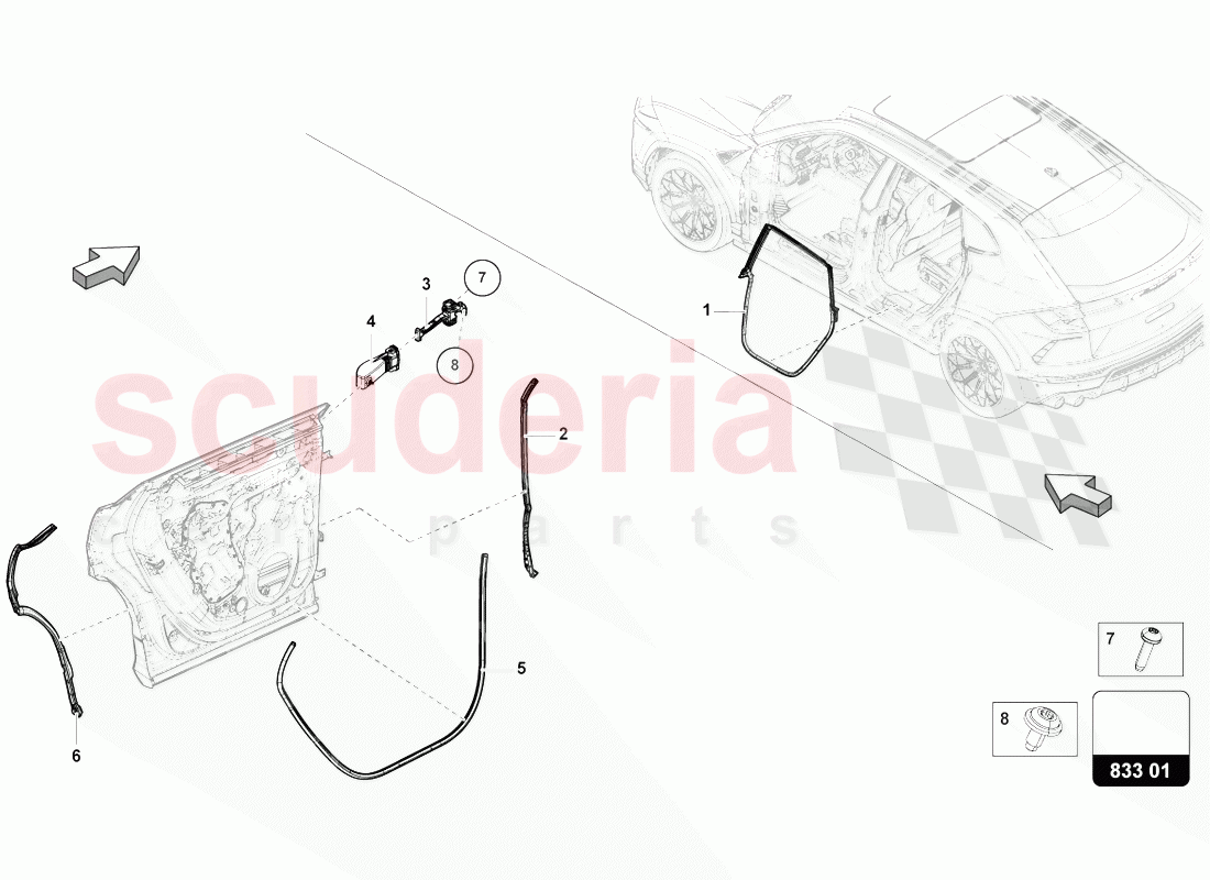 DOOR SEAL of Lamborghini Lamborghini Urus (2018-2019)