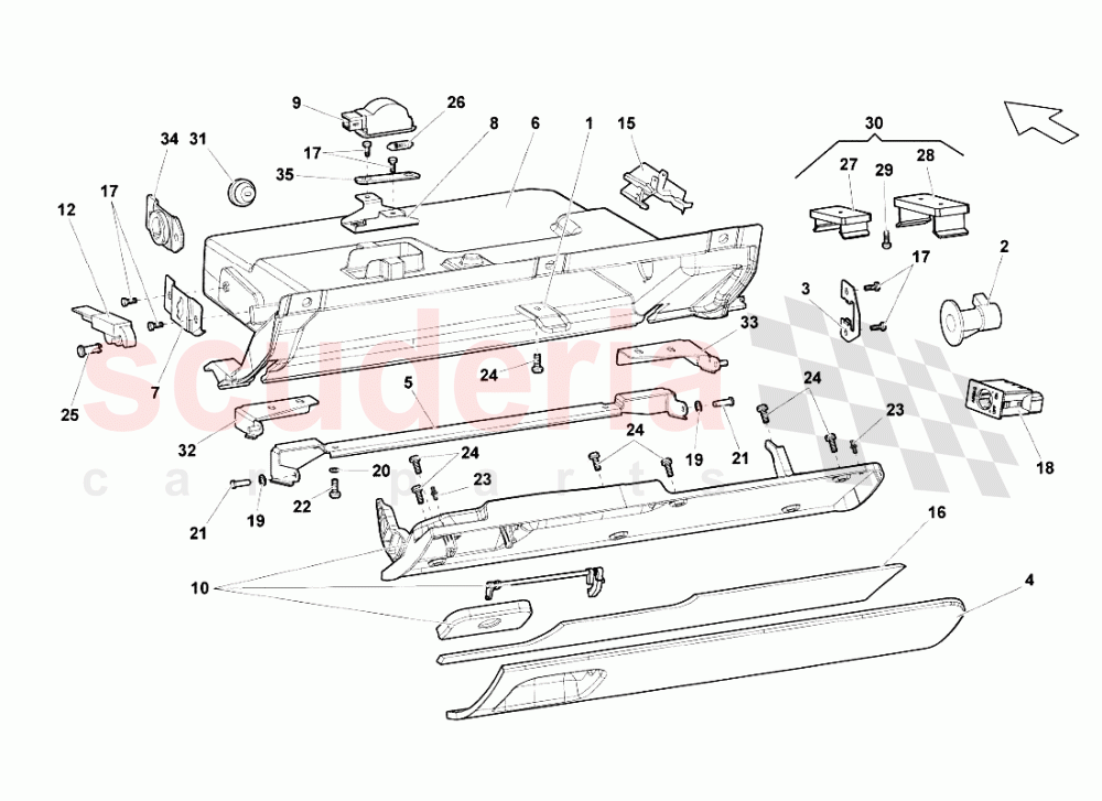 Passenger Side Drawer of Lamborghini Lamborghini Gallardo LP560 Coupe