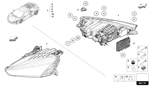 LED HEADLIGHT of Lamborghini Lamborghini REVUELTO REVUELTO COUPE'