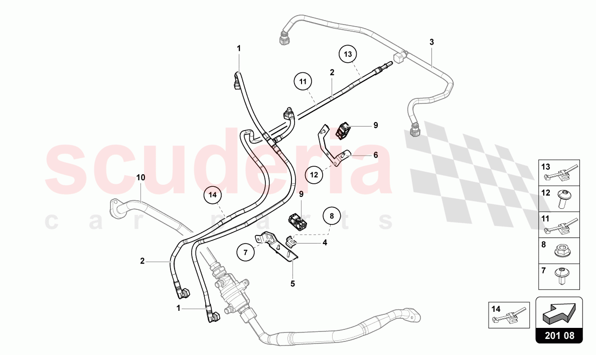FUEL LINE of Lamborghini Lamborghini Aventador LP780 Ultimae