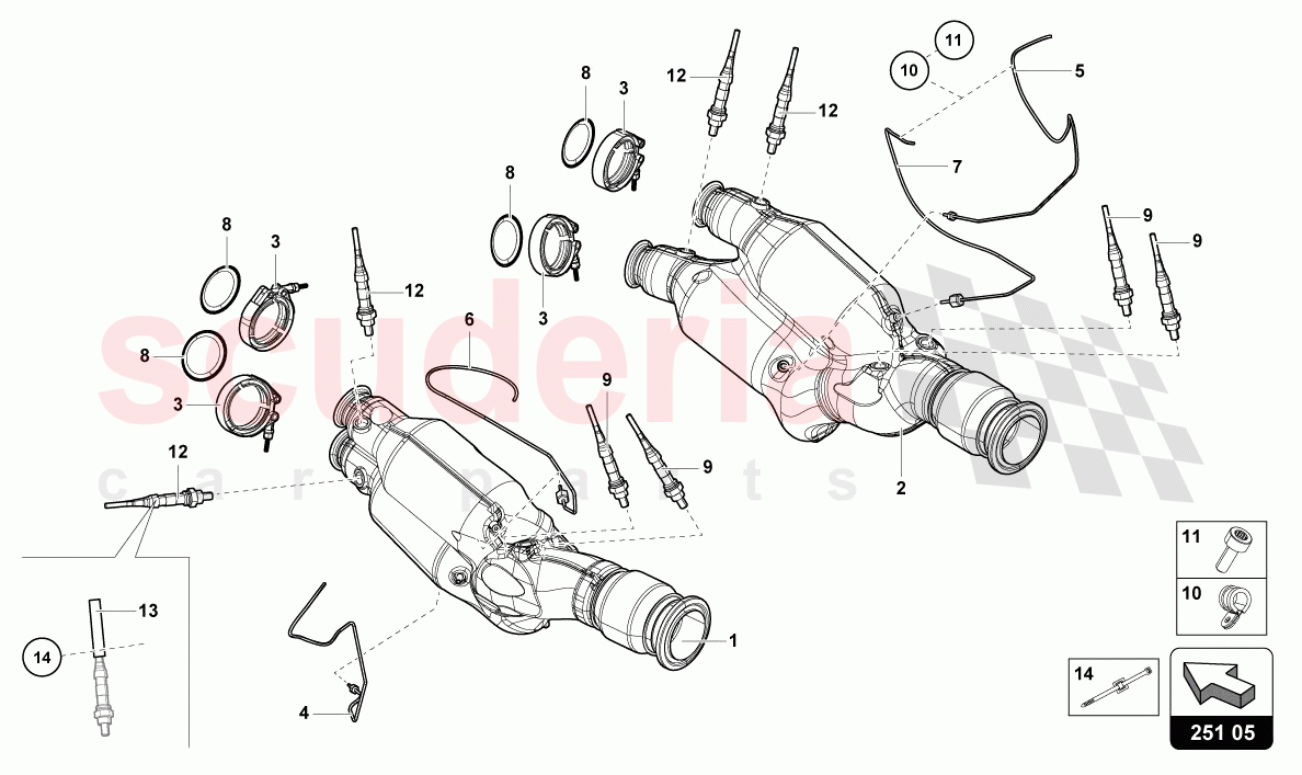 CATALYTIC CONVERTER of Lamborghini Lamborghini Aventador LP780 Ultimae