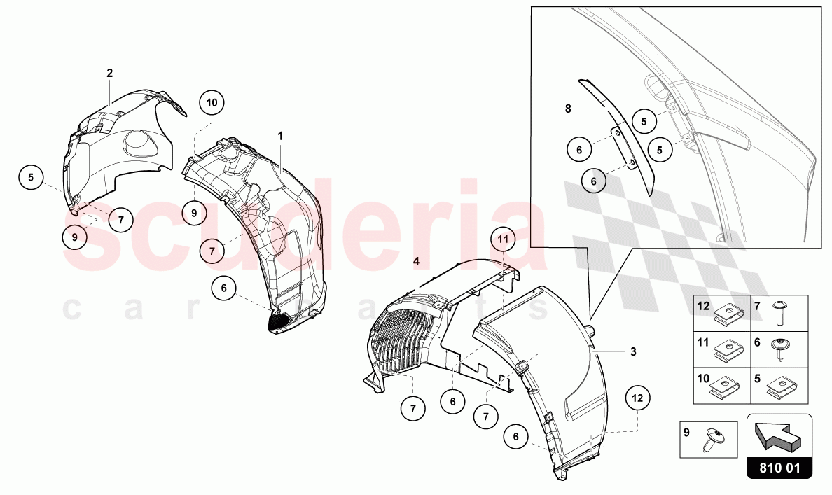 WHEEL HOUSING of Lamborghini Lamborghini Aventador LP780 Ultimae