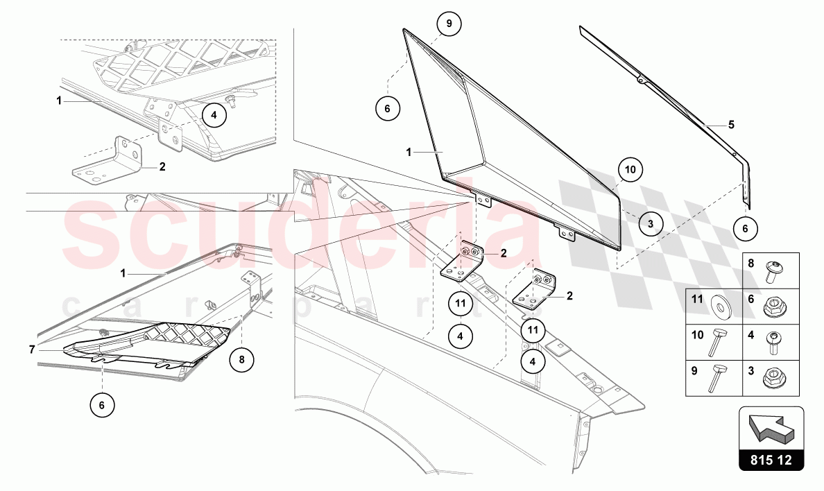 AIR DUCT CARDBOARD of Lamborghini Lamborghini Aventador LP780 Ultimae Roadster