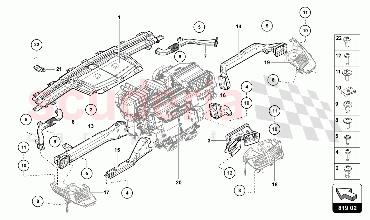 AIR GUIDE CHANNEL of Lamborghini Lamborghini Aventador LP780 Ultimae Roadster