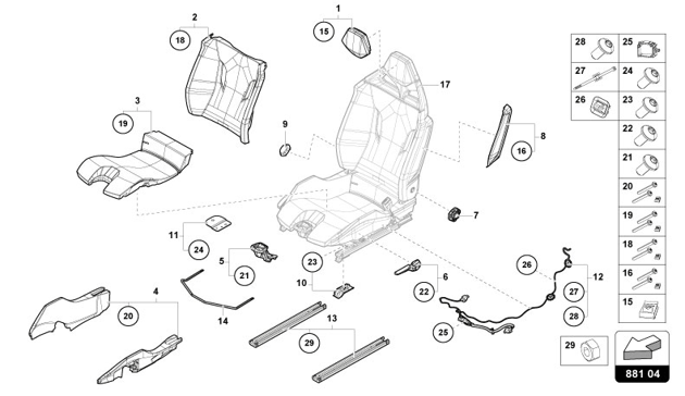 REPAIR KIT FOR SEAT of Lamborghini Lamborghini REVUELTO REVUELTO COUPE'