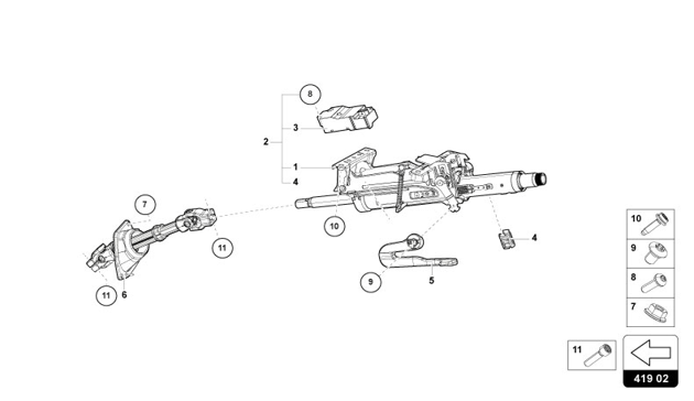 STEERING COLUMN of Lamborghini Lamborghini REVUELTO REVUELTO COUPE'