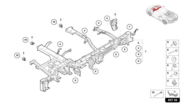 CROSS MEMBER FOR DASH PANEL of Lamborghini Lamborghini REVUELTO REVUELTO COUPE'