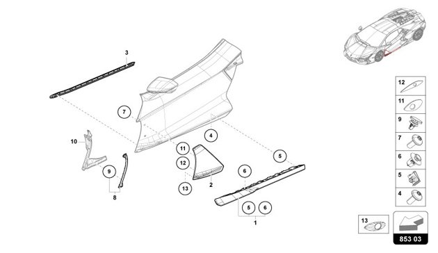 COVER FOR DOOR of Lamborghini Lamborghini REVUELTO REVUELTO COUPE'
