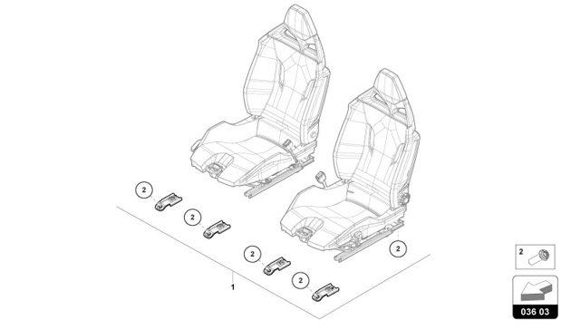RETAINING FOR SEAT FRAME TRIM of Lamborghini Lamborghini REVUELTO REVUELTO COUPE'