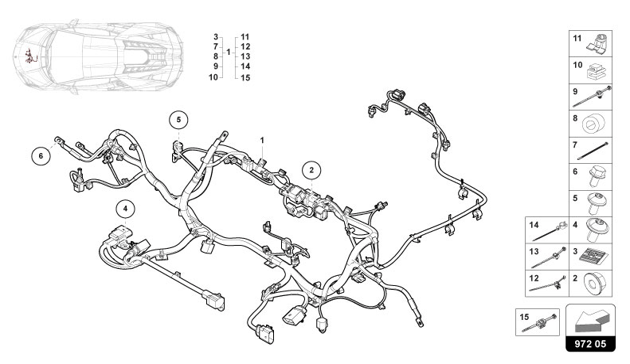 SET FOR AXLE WIRING FRONT of Lamborghini Lamborghini REVUELTO COUPE'
