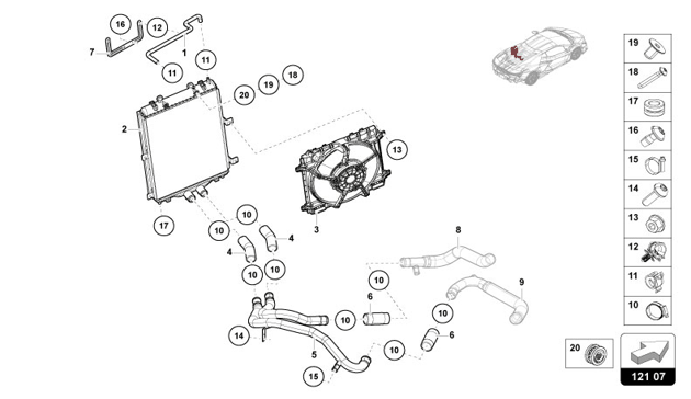 COOLANT COOLING SYSTEM WATER SYSTEM of Lamborghini Lamborghini REVUELTO REVUELTO COUPE'