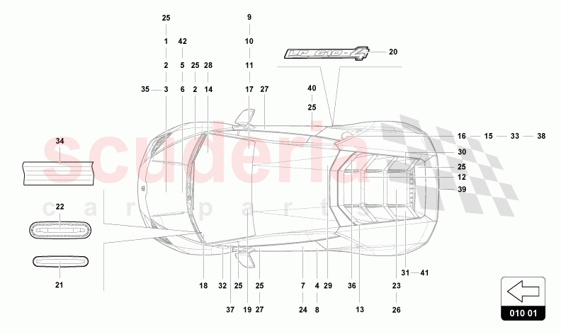 INSCRIPTIONS/LETTERING of Lamborghini Lamborghini Huracan Evo Spyder 2WD