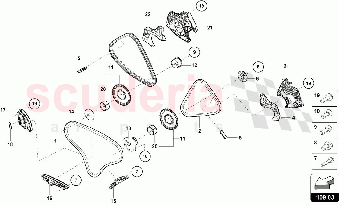 TIMING CHAIN of Lamborghini Lamborghini Huracan Evo Spyder 2WD