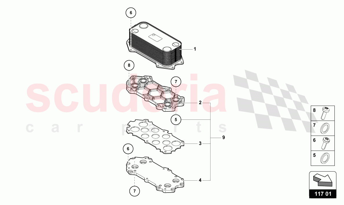 GEAR OIL COOLER of Lamborghini Lamborghini Huracan Evo Spyder 2WD