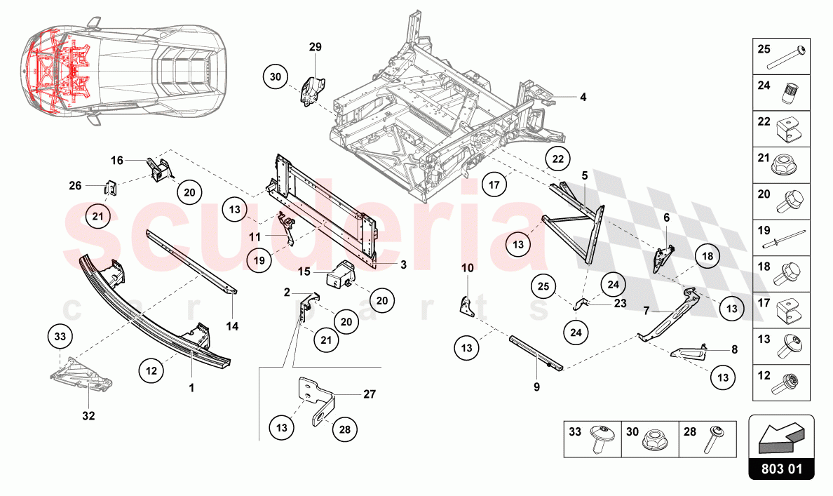 FRONT FRAME of Lamborghini Lamborghini Huracan Evo Spyder 2WD