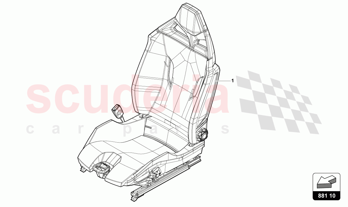 SPORTS SEAT SPORT BISHELL of Lamborghini Lamborghini Huracan Evo Spyder 2WD