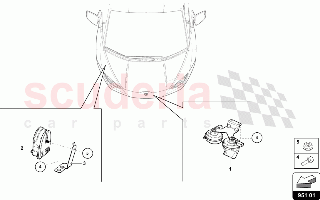 SIGNAL HORN of Lamborghini Lamborghini Huracan Evo Spyder 2WD