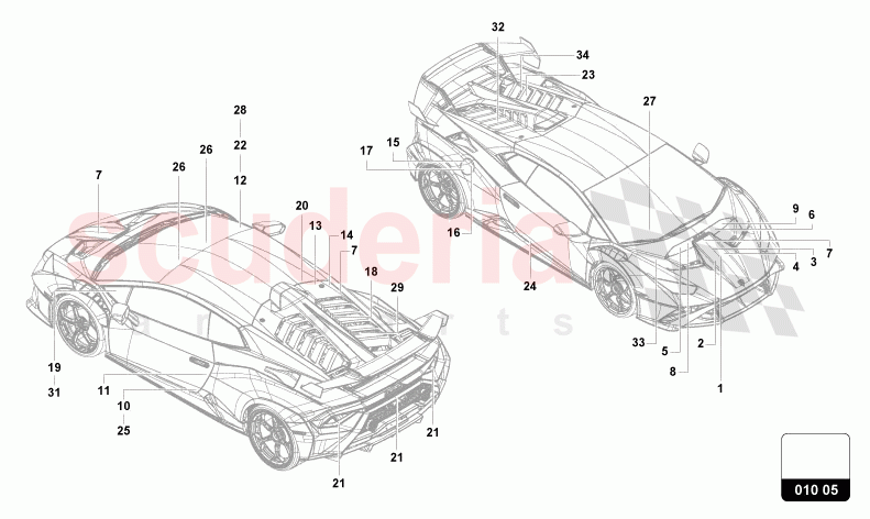 INSCRIPTIONS/LETTERING of Lamborghini Lamborghini Huracan STO