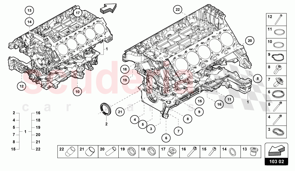 ENGINE BLOCK of Lamborghini Lamborghini Huracan STO