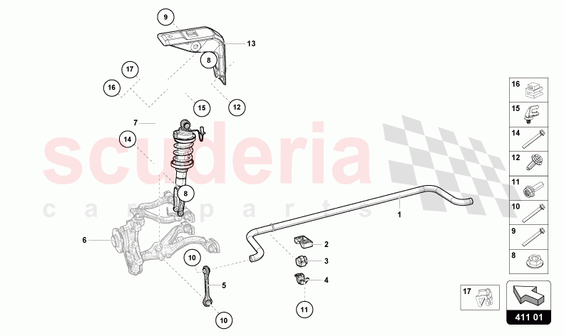 SHOCK ABSORBERS FRONT of Lamborghini Lamborghini Huracan STO