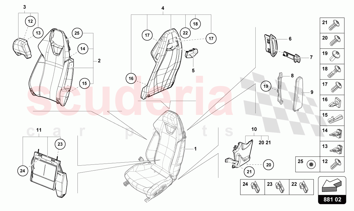 BACKREST of Lamborghini Lamborghini Huracan STO