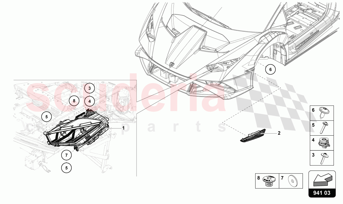 LED HEADLIGHT FRONT of Lamborghini Lamborghini Huracan STO