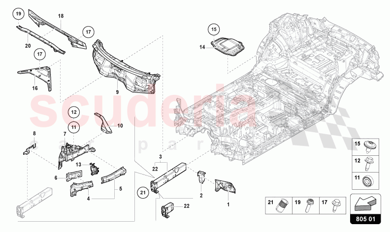 UNDERBODY FRONT of Lamborghini Lamborghini Urus S