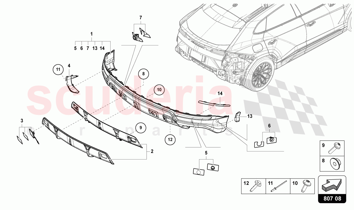 BUMPER, COMPLETE REAR CARBON of Lamborghini Lamborghini Urus S
