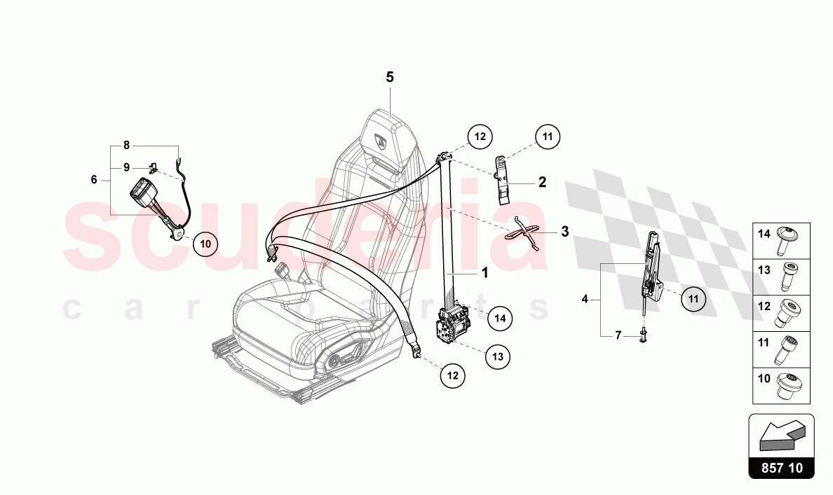 THREE-POINT SAFETY BELT FRONT of Lamborghini Lamborghini Urus S
