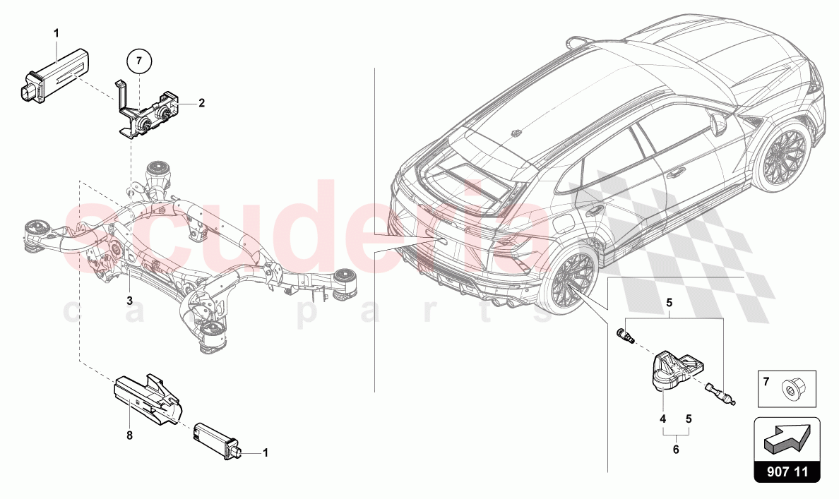 TYRE PRESSURE SENSOR of Lamborghini Lamborghini Urus S
