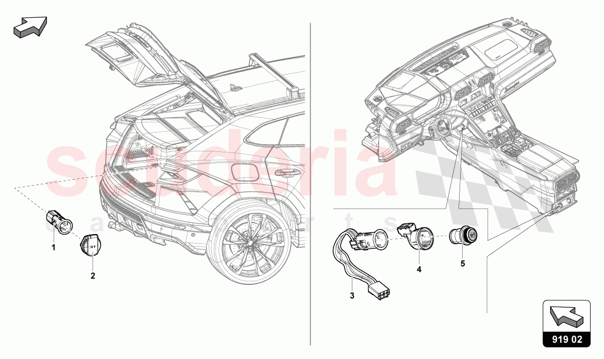 COVER WITH CIGARETTE LIGHTER AND SOCKET of Lamborghini Lamborghini Urus S