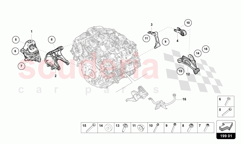 ENGINE BRACKET of Lamborghini Lamborghini Urus (2019-2022)