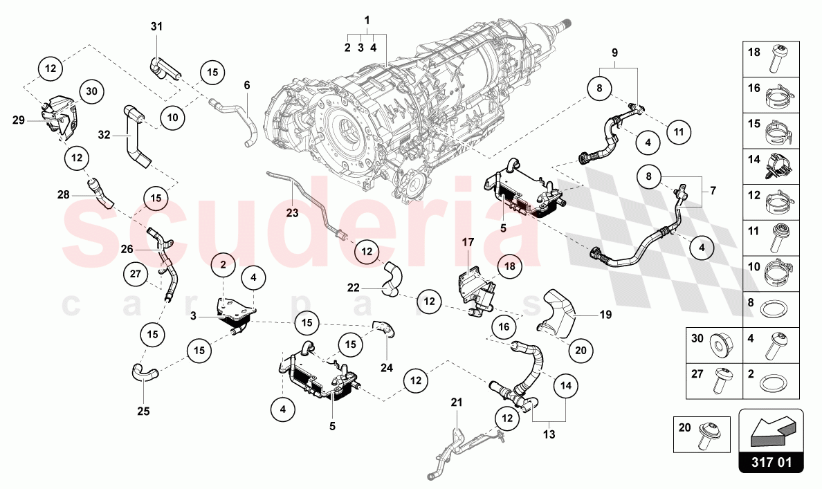 COOLING SYSTEM FOR GEAR OIL of Lamborghini Lamborghini Urus (2019-2022)