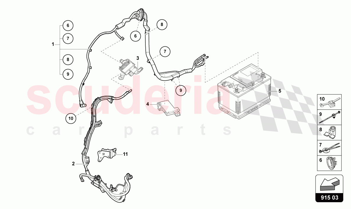 WIRING SET FOR BATTERY +/- of Lamborghini Lamborghini Urus (2019-2022)